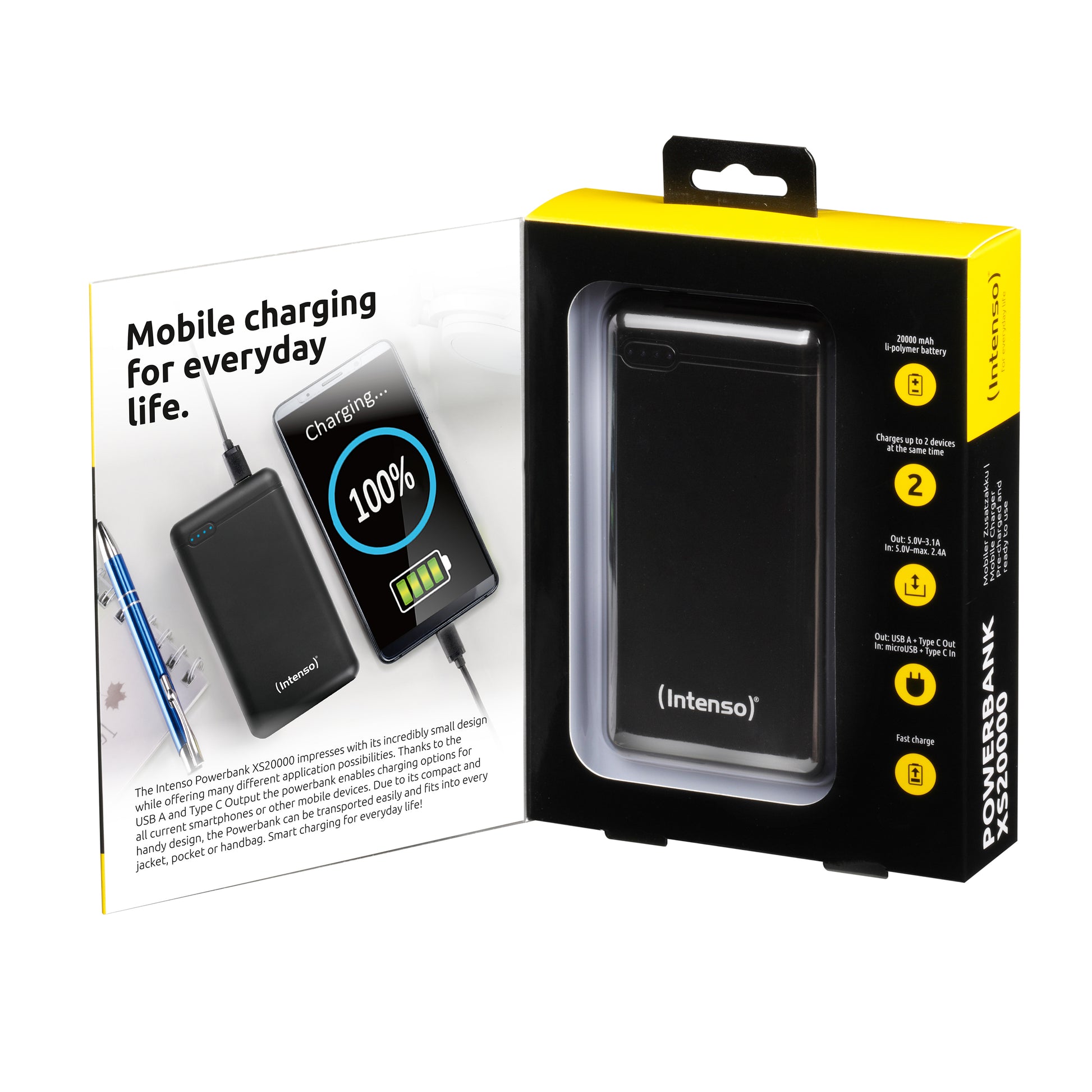 Intenso Powerbank XS20000 black 20000 mAh incl. USB-A to Type-C