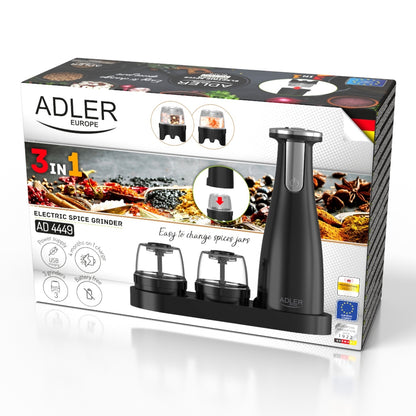 Σετ Μύλων Μπαχαρικών Adler AD 4449B Μαύρο