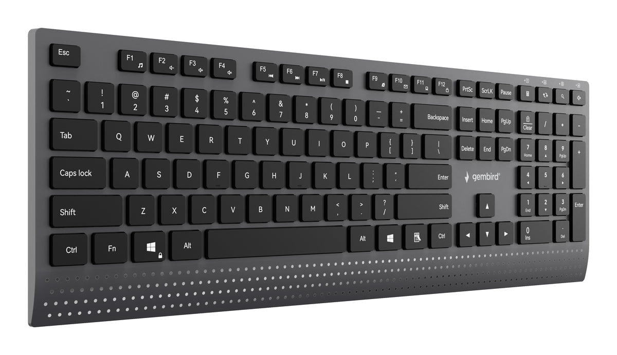 Gembird KB-MCH-06 Slim wired multimedia keyboard with Type-C adapter, US layout, black