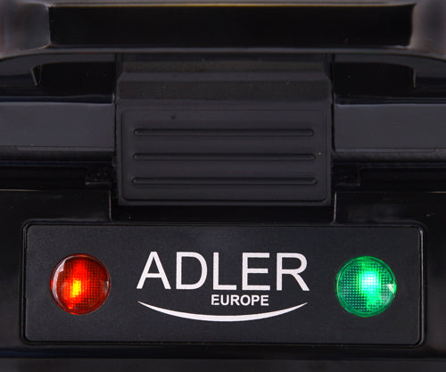 Ηλεκτρική βαφλιέρα Adler AD 3036 για 4 βαφλάκια σε μαύρο και γκρι χρώμα, Ισχύς 1500 W