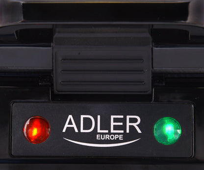 Ηλεκτρική βαφλιέρα Adler AD 3036 για 4 βαφλάκια σε μαύρο και γκρι χρώμα, Ισχύς 1500 W
