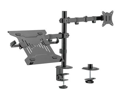 Gembird MA-DA-03 Adjustable desk mount with monitor arm and notebook tray (rotate, tilt, swivel), 17”-32”, up to 9 kg