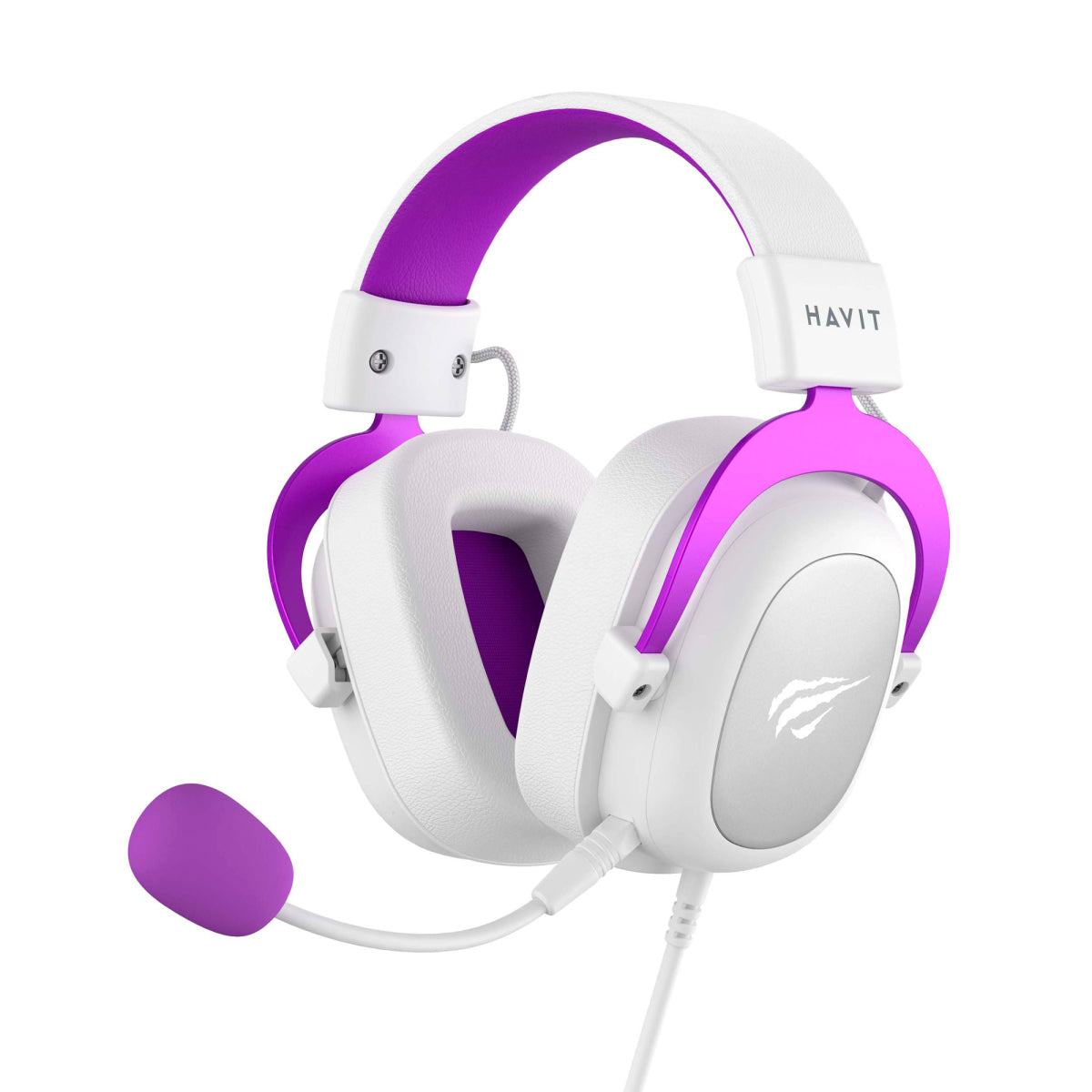Ακουστικά gaming Havit H2002d, λευκά και μωβ
