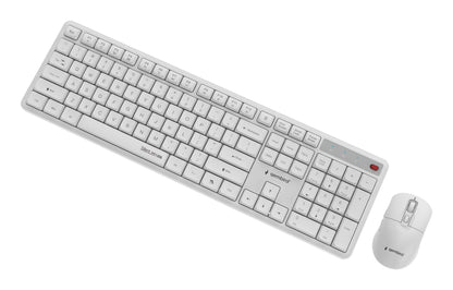 Gembird KBS-WMS-01-W Silent key Pro Business wireless desktop set, white, US layout