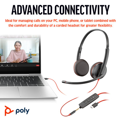 Poly Headset Blackwire 3225 Stereo UC USB-C