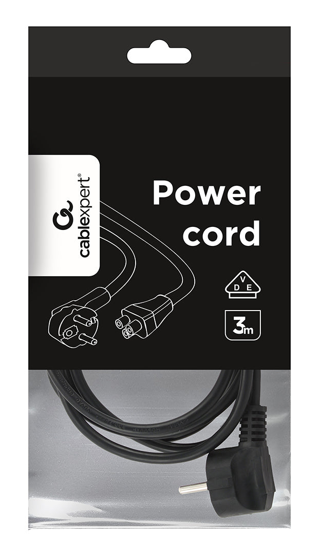 Gembird PC-186-ML12-3M power cable Black CEE7/7 C5 coupler