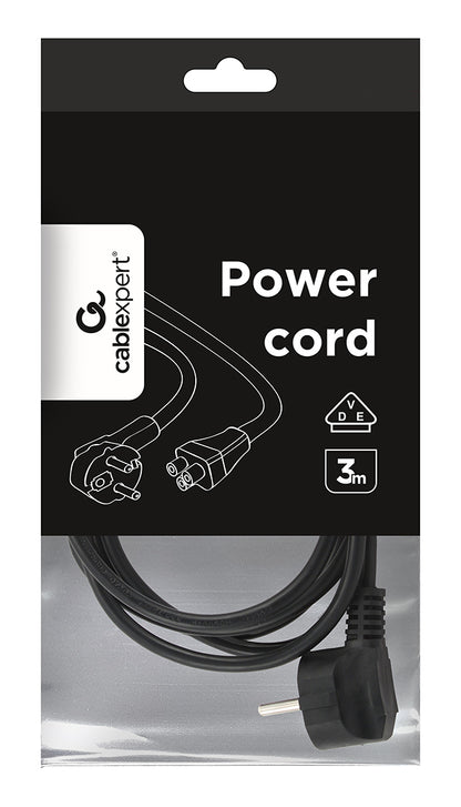 Gembird PC-186-ML12-3M power cable Black CEE7/7 C5 coupler
