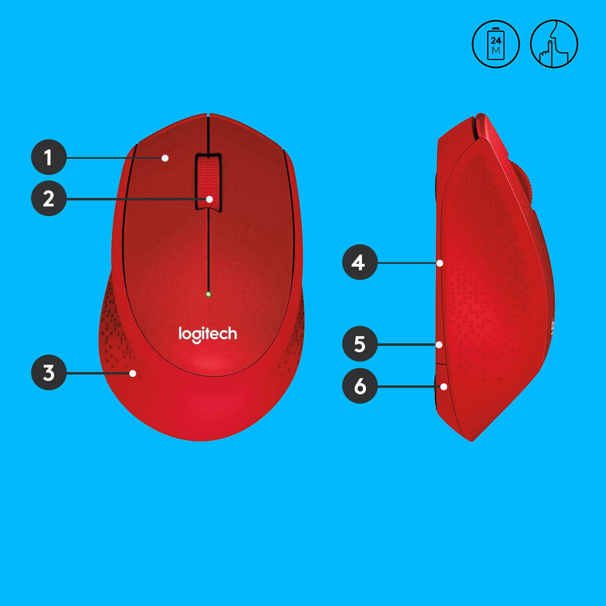 Logitech M330 Silent Plus — Red