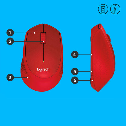 Logitech M330 Silent Plus — Red