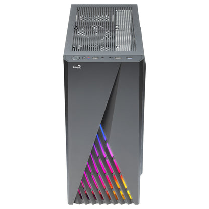 Aerocool DELTABKV1 ATX PC Case RGB Front Full Side Window 12cm Fan Black