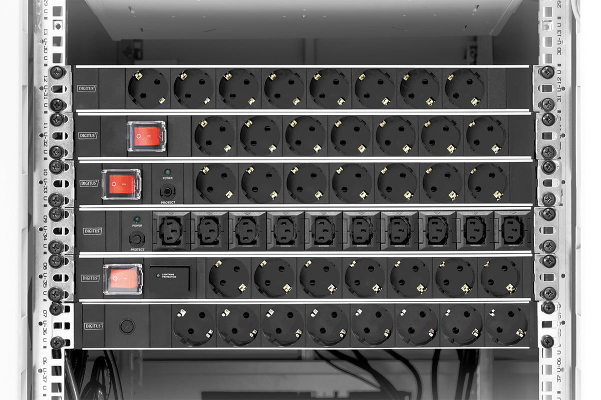 DIGITUS Steckerleiste  7fach Schutzst. Alu 2m Zuleitung