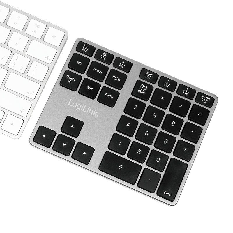Logilink Bluetooth Keypad, 35 Keys, Aluminum, Space Gray
