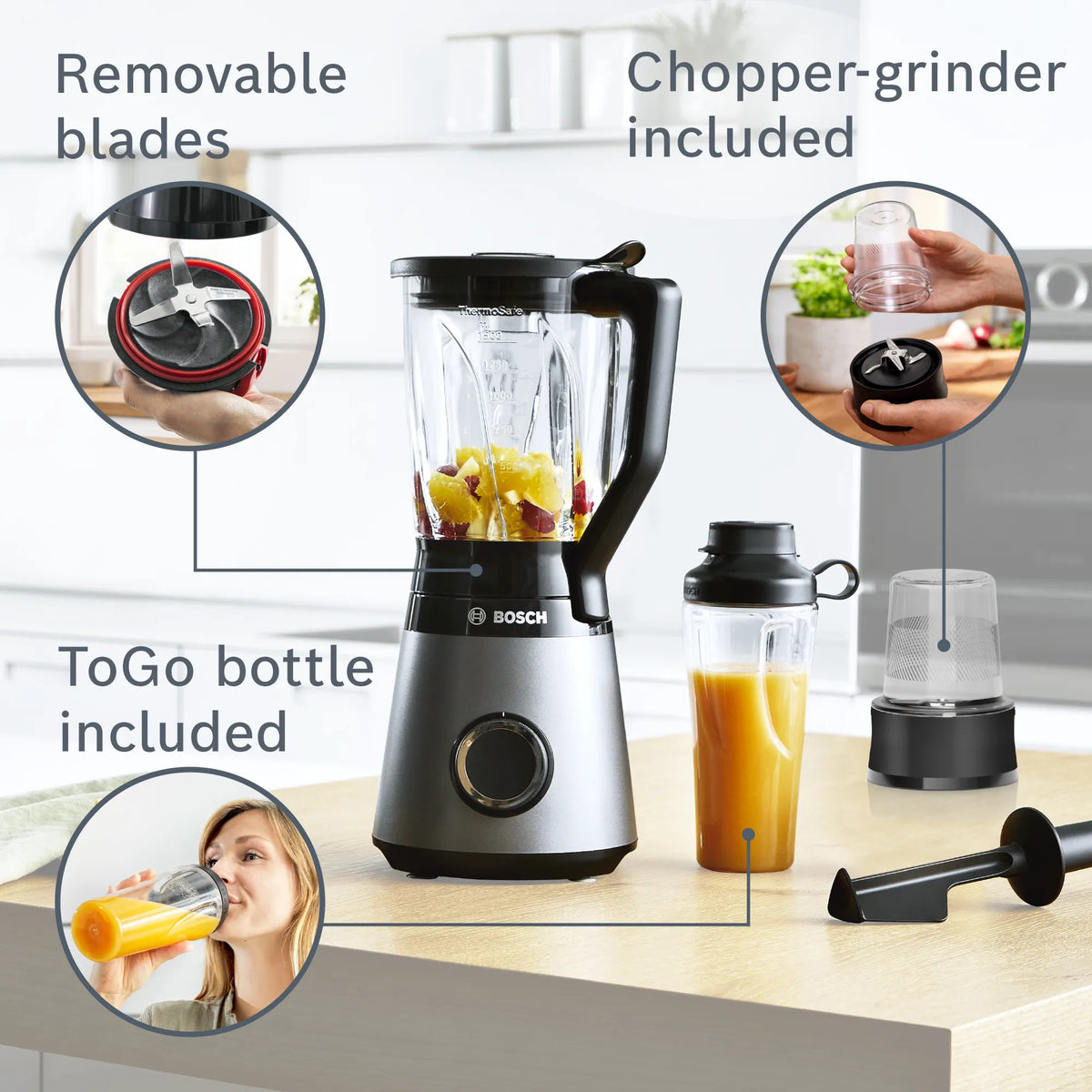 Bosch MMB 6177S Blender VitaPower Serie 4 silver