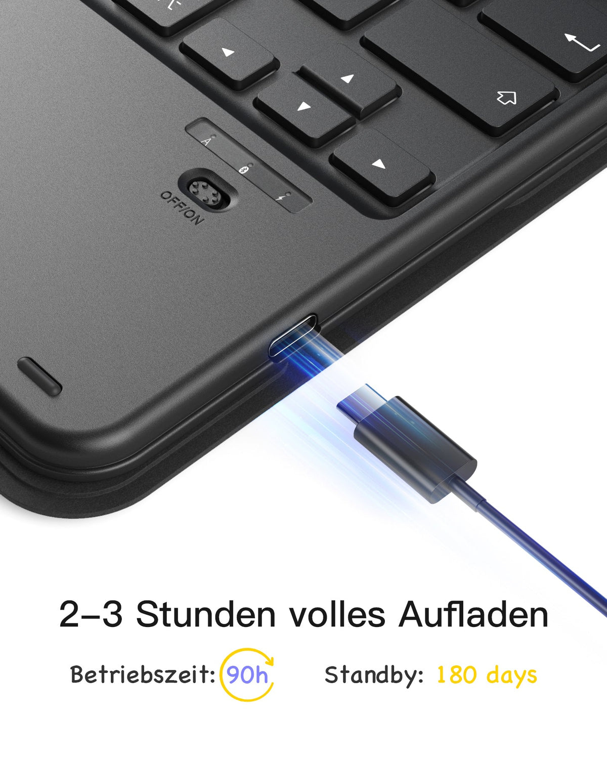 inateck KB002 Black Bluetooth-Tastatur-Hülle für iPad 11