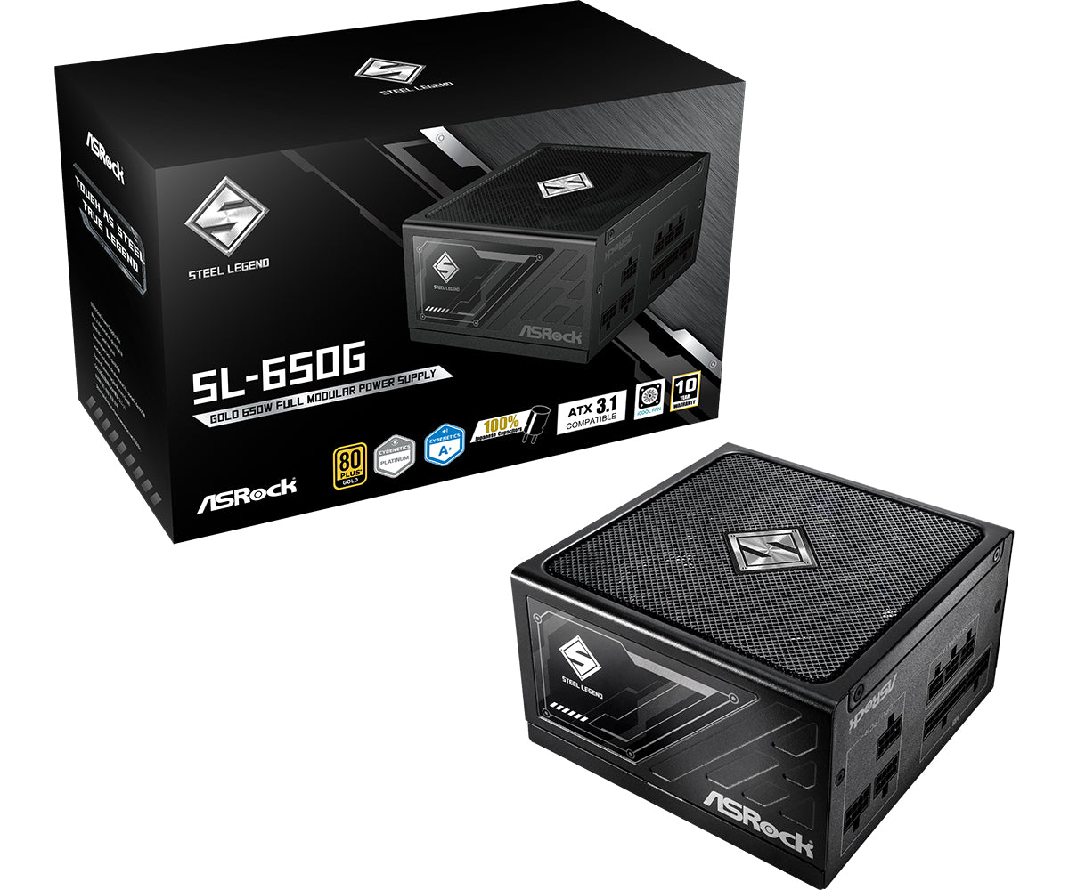 ASRock STEEL LEGEND 650W 80 Plus Gold Power Supply (90-UXS065-GFEAAA)