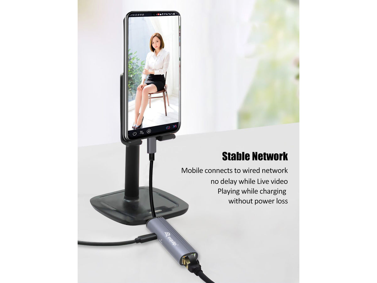 Equip Dock  1-1 USB-C->GbE,100W USB-C                  0.15m