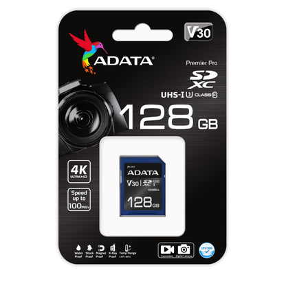 ADATA ASDX128GUI3V30S-R 128GB SDXC UHS-I Class 10 Memory Card