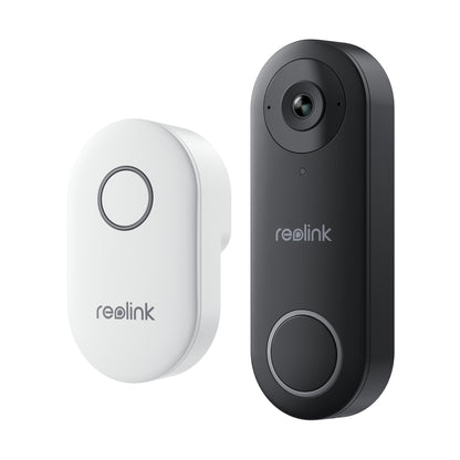 Reolink D340W - 5MP Video Doorbell with Chime, 2.4/5 GHz Wi‑Fi, Person Detection, Two‑Way Audio, Works with NVRs, White