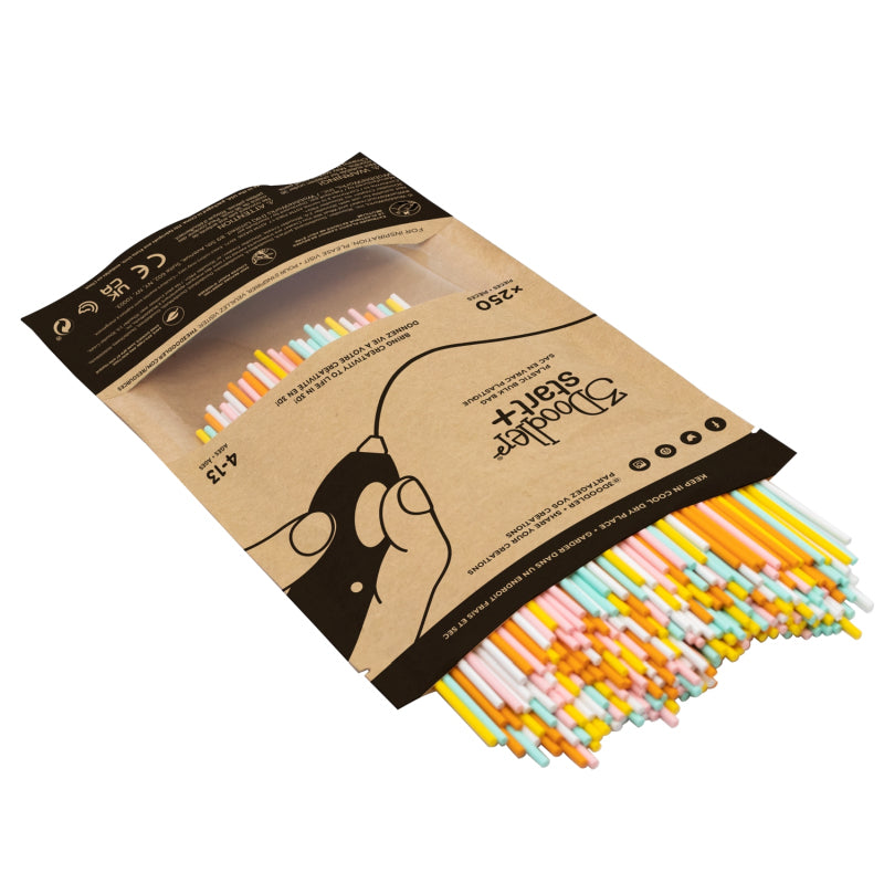 3Doodler Start Eco Plastic - Fire and Ice Mixed Bag 250 Compostable Plastic Orange, Turquoise, White, Yellow 1 g