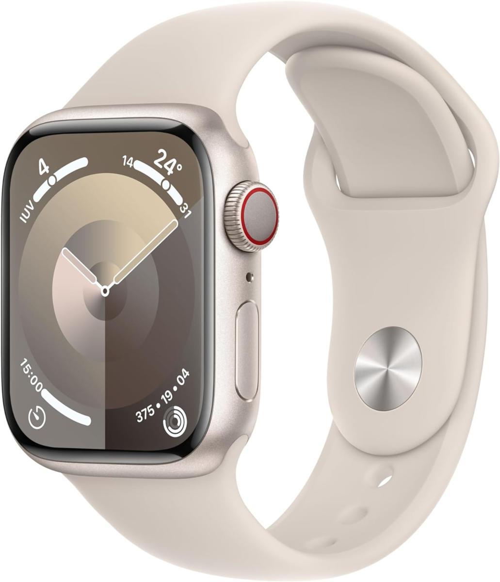 Apple Watch Serie 9 Cell 41mm Aluminium StarLight Sport Band StarLight S/M MRHN3QL/A