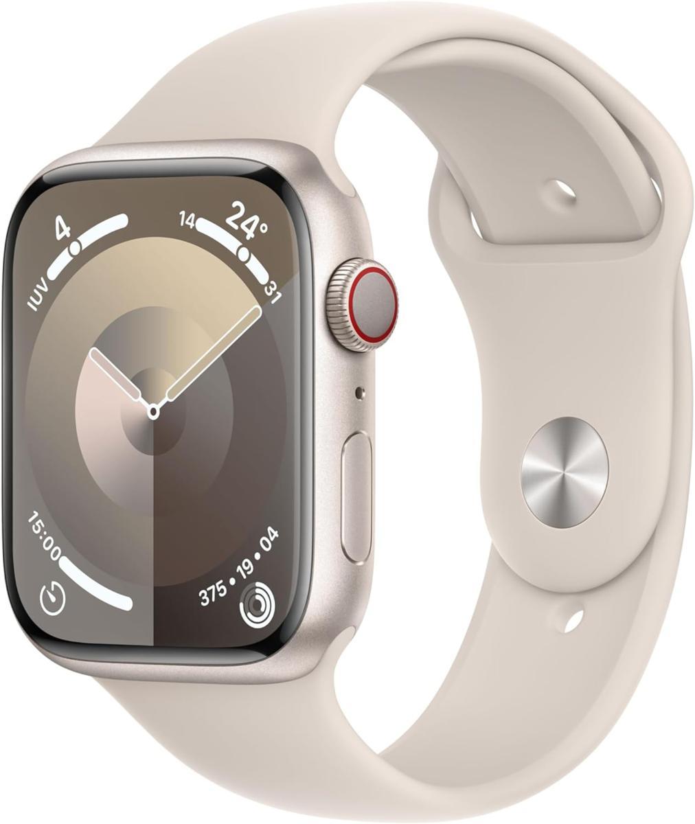 Apple Watch Serie 9 Cell 45mm Aluminium StarLight Sport Band StarLight S/M MRM83QL/A