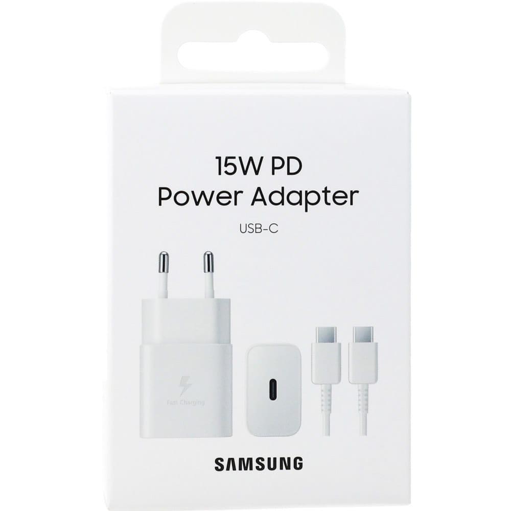 Samsung Caricatore 15W EP-T1510X PD USB-C + Cavo 1m USB-C Λευκό