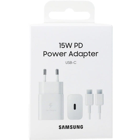 Samsung Caricatore 15W EP-T1510X PD USB-C + Cavo 1m USB-C Λευκό