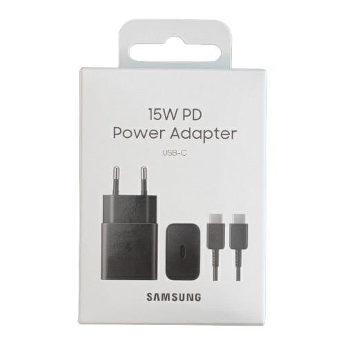 Samsung Caricatore 15W EP-T1510X PD USB-C + Cavo 1m USB-C Μαύρο