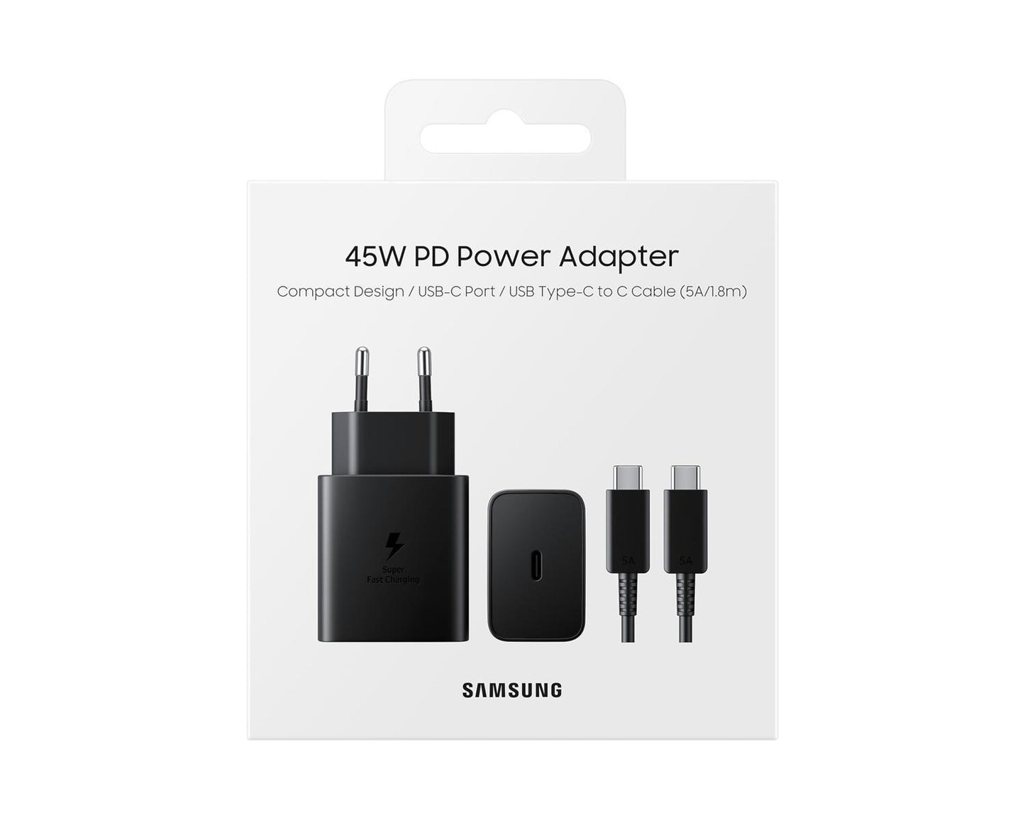 Samsung Caricatore 45W EP-T4511 FC2 USB-C με Cavo 1m Μαύρο