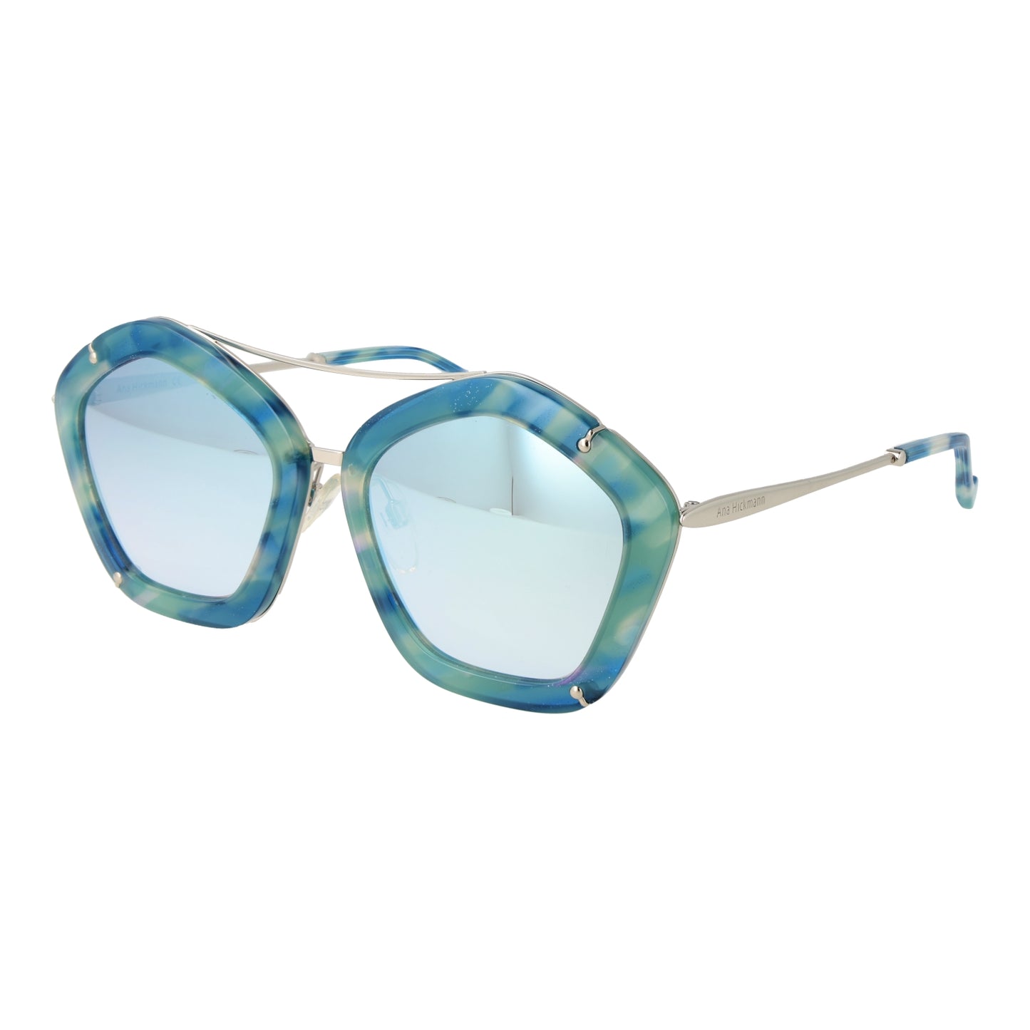Ana Hickmann Women's Sunglasses AH3165-56G23, Metal Frame, Green Color, Lens/Bridge/Temple Dimensions 56/20/145 mm