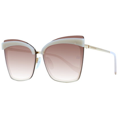 Ana Hickmann Women's Sunglasses AH3177-6404C – Metal Frame, Beige Color, Lens/Bridge/Temple Dimensions: 64/13/140 mm, Brown Gradient Lenses, Category 2 with 100% UVA & UVB Protection