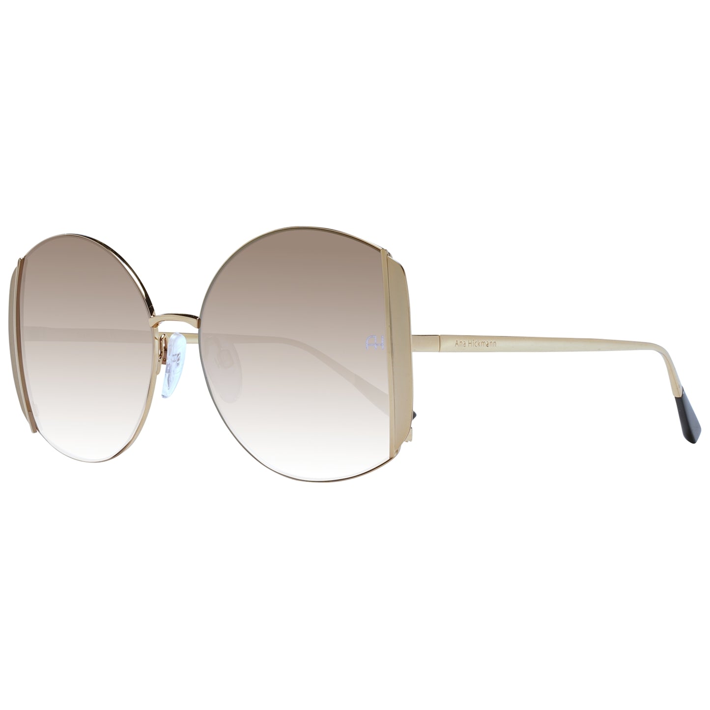 Ana Hickmann Women's Sunglasses AH3188-5704A – Lens 58 mm, Bridge 17 mm, Temple 145 mm, Metal Frame, Gold Color, Brown Lenses, Category 2 - Mirror & Gradient, 100% UVA & UVB Protection