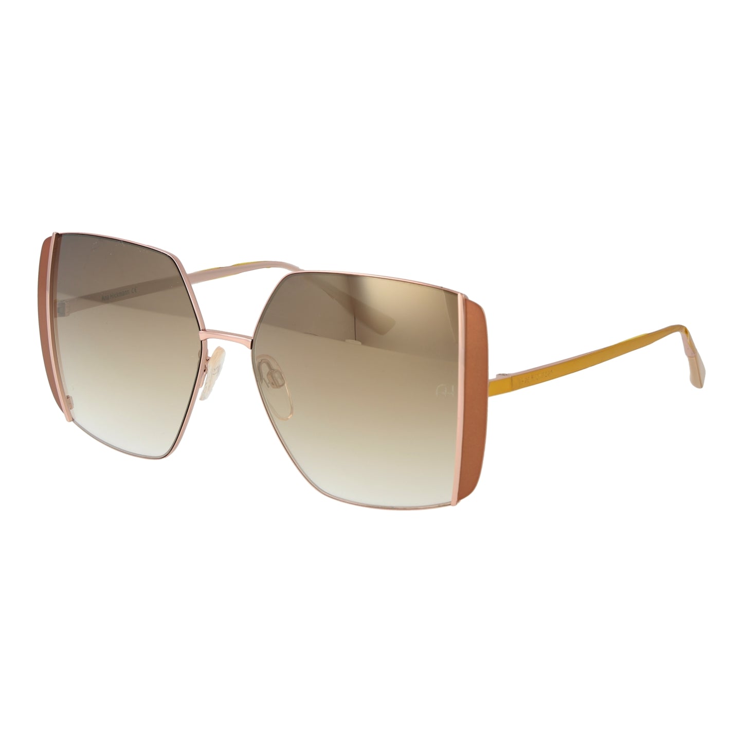 Ana Hickmann Women's Sunglasses AH3189-5605B with Metal Frame, Pink Color, Lens/Bridge/Temple Dimensions 57/15/145 mm, Brown Lenses, Category 2 Mirror & Gradient with 100% UVA & UVB Protection