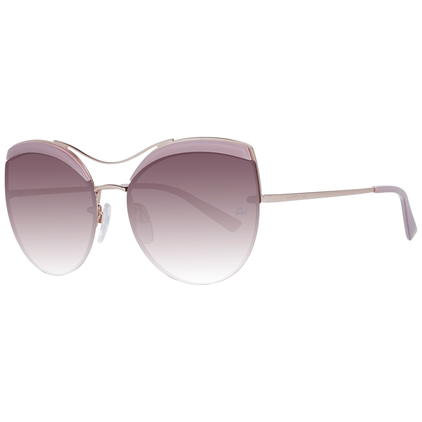 Sunglasses Ana Hickmann for Women AH3207-59H01 with Metal Frame, Pink Color, Lens/Bridge/Temple Measures 59/17/145 mm, Brown Gradient Lenses, Category 2 with 100% UVA & UVB Protection