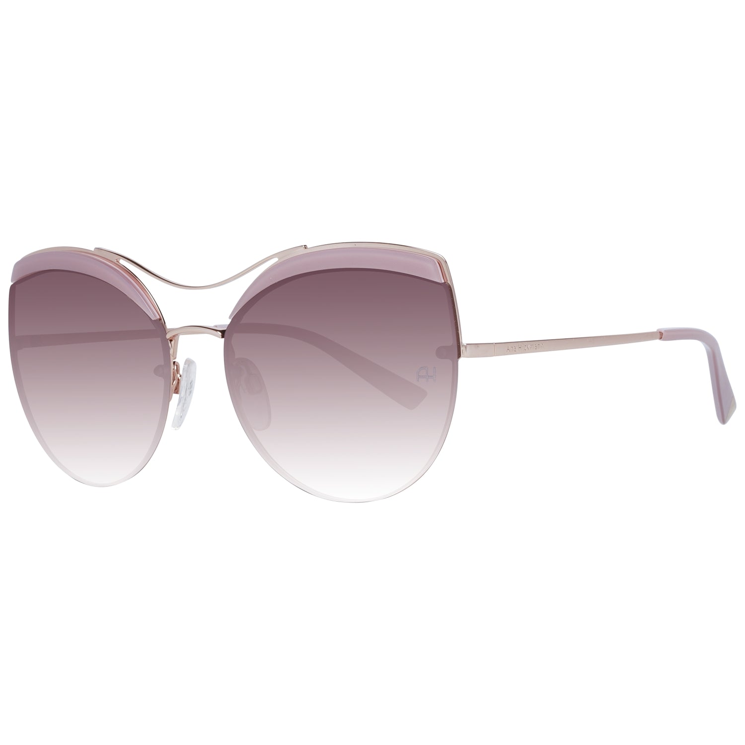 Sunglasses Ana Hickmann for Women AH3207-59H01 with Metal Frame, Pink Color, Lens/Bridge/Temple Measures 59/17/145 mm, Brown Gradient Lenses, Category 2 with 100% UVA & UVB Protection