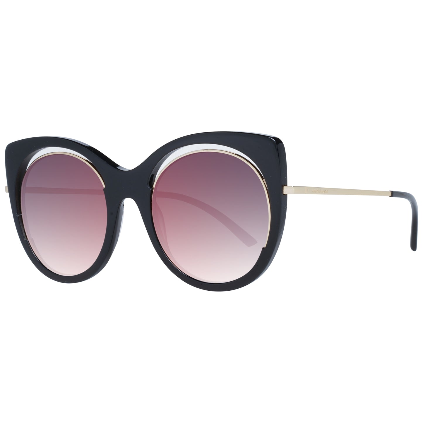 Ana Hickmann Women’s Sunglasses AH9265-54A01, Metal Frame, Black Color, Lens/Bridge/Temple Size: 54/22/145 mm, Pink Gradient Mirror Lenses, Category 2, 100% UVA & UVB Protection