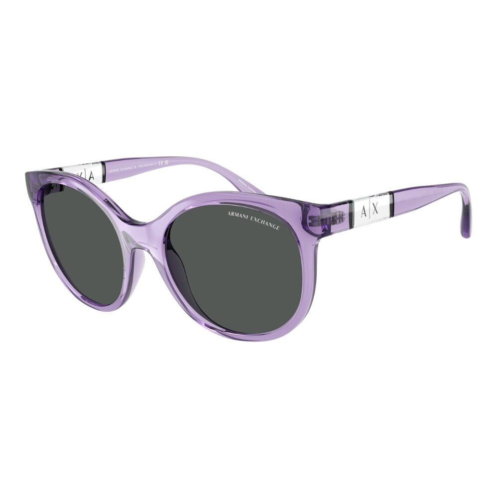 Armani Exchange AX4120S823687 Women's Sunglasses, Purple Injected Frame, Lens/Bridge/Temple Measures 54/19/140 mm, Grey Category 3 Lenses with 100% UV Protection
