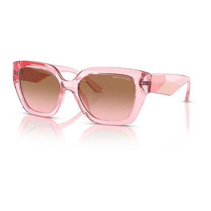 Armani Exchange Women's Sunglasses AX4125SU83391 with Pink Injected Frame, Lens/Bridge/Temple Dimensions 54/17/140 mm