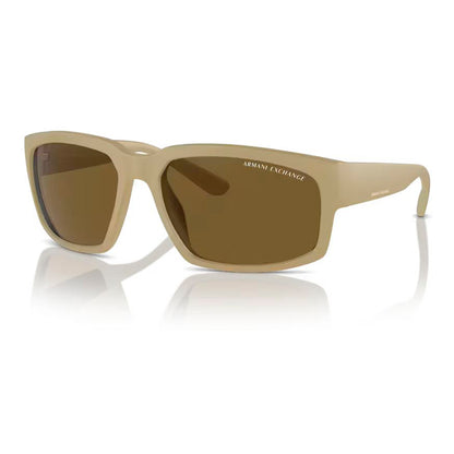 Armani Exchange AX4142SU83487 Men's Sunglasses, Beige Injected Frame, Brown Lenses, Size 61/17/135 mm