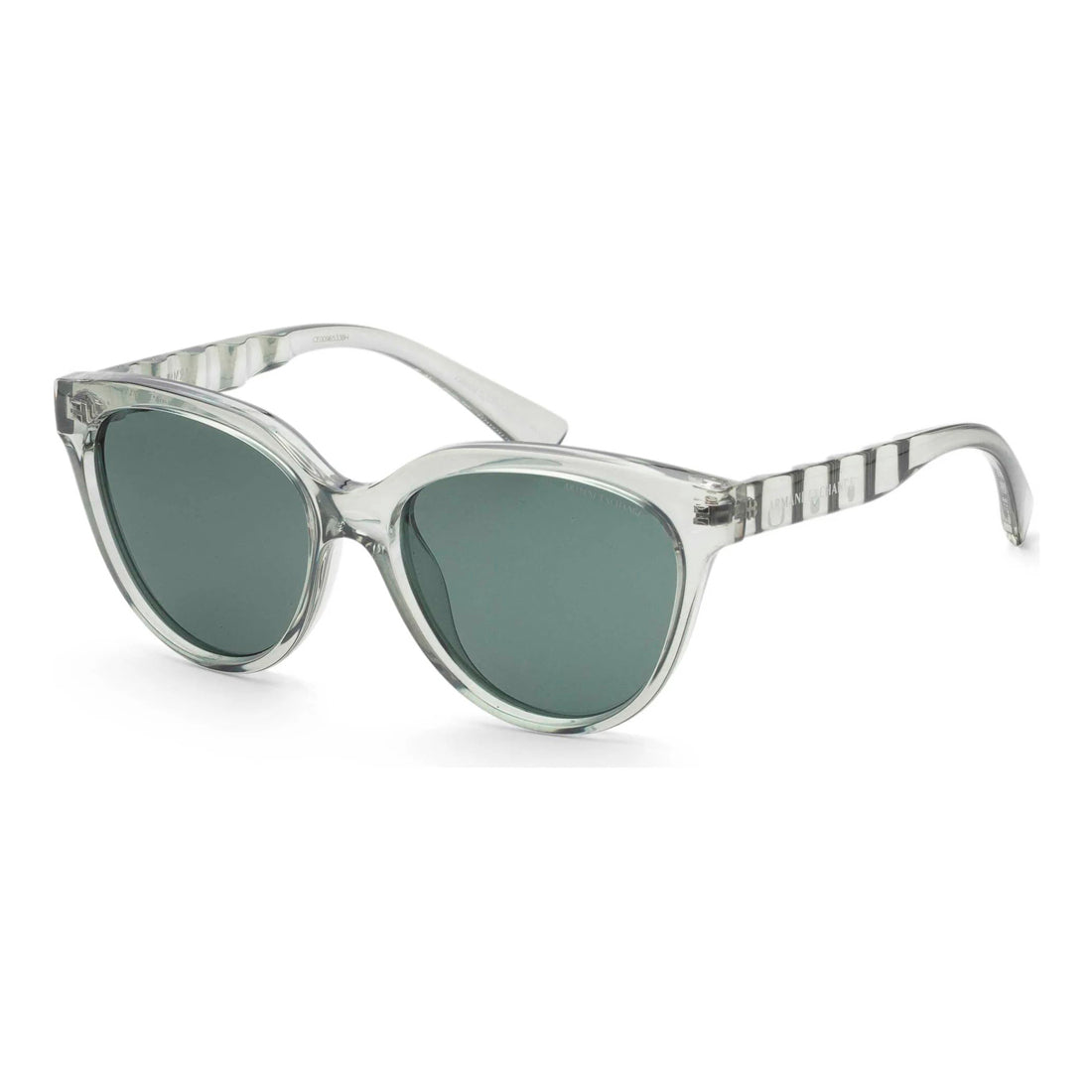 Armani Exchange Women's Sunglasses AX4148SU83607 with Transparent Injected Frame, Gray Lenses, 56/17/140 mm