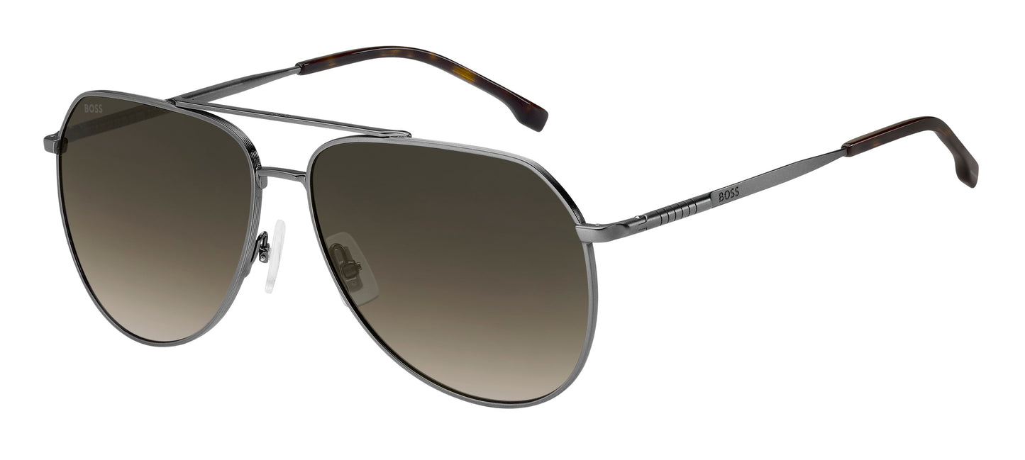 BOSS1447SKJ1G Boss Man Sunglasses, Metal Frame, Lens/Bridge/Temple Sizes 61/17/145 mm, Grey Color, Black Details, 100% UV Protection