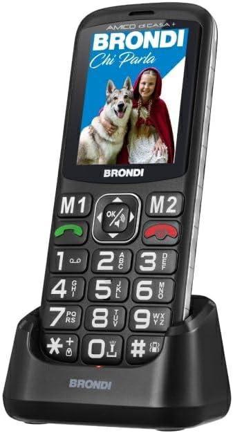 Brondi Amico Di Casa+ Black DS ITA Corded Landline Phone with Caller ID and Answering Machine