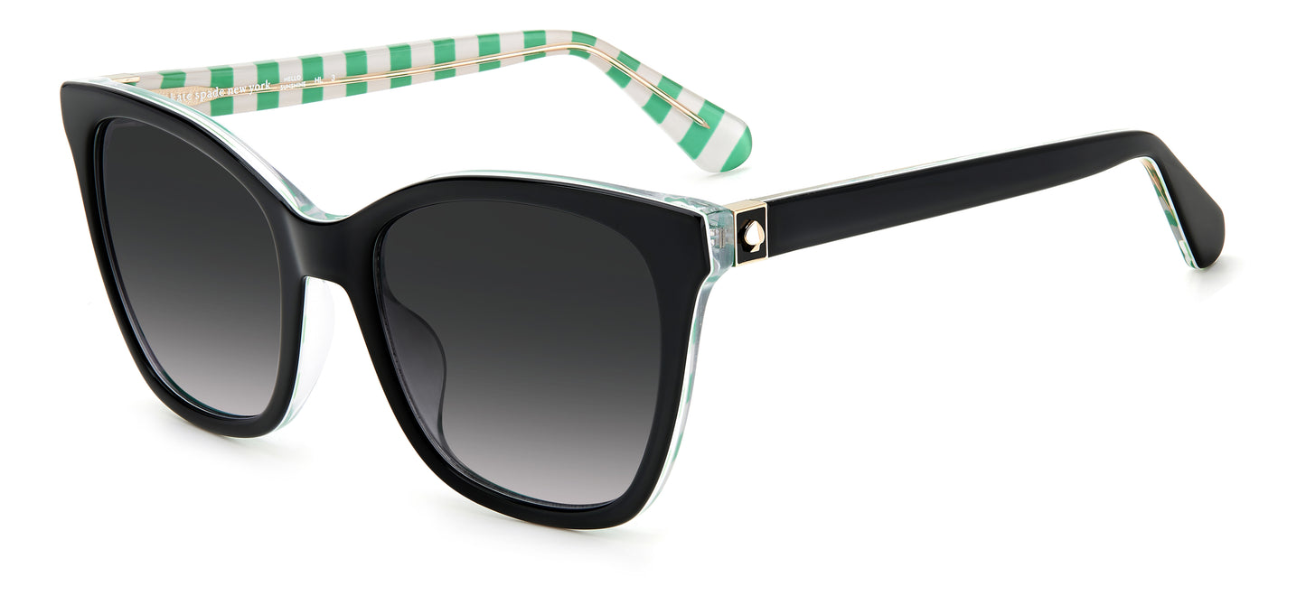 Kate Spade Women's Sunglasses Model DESIS807F59O - Lens/Bridge/Temple: 55/17/140 mm, Black Acetate Frame, 100% UV Protection