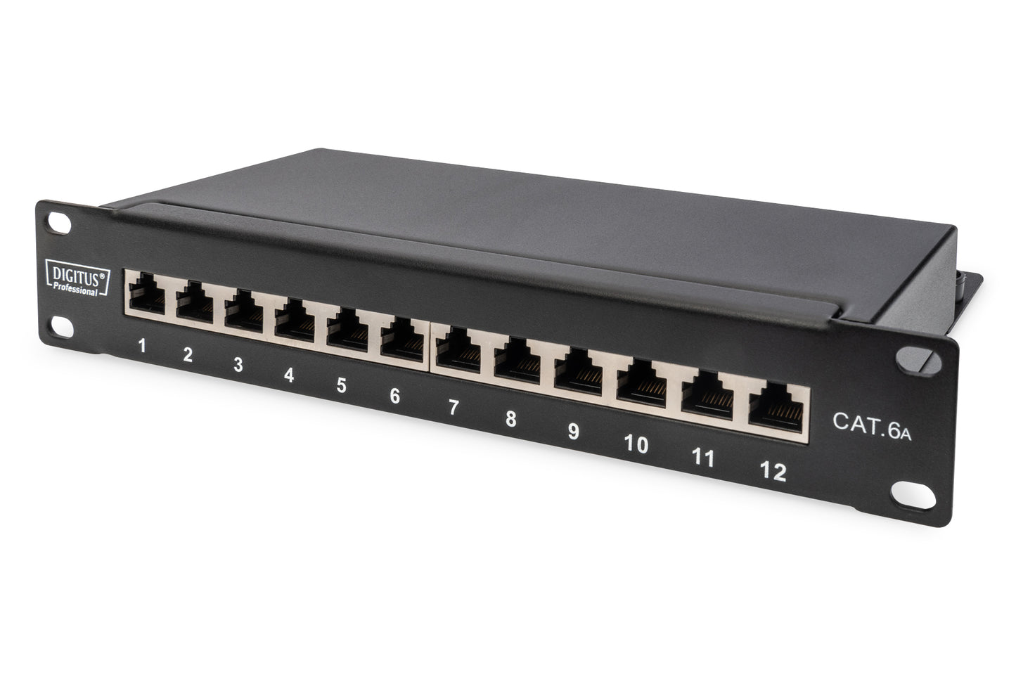 DIGITUS Patchpanel 1HE 12-Port Cat6  ClassE geschirmt schw.