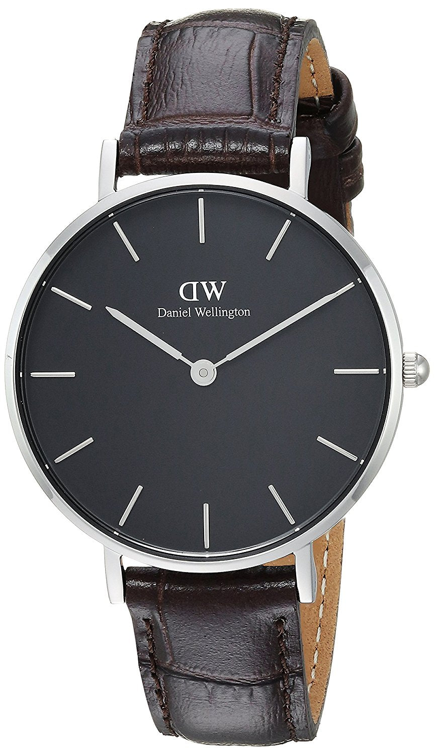 Daniel Wellington Women's Watch DW00100182, 32mm Brown Leather Strap, Silver Stainless Steel Case