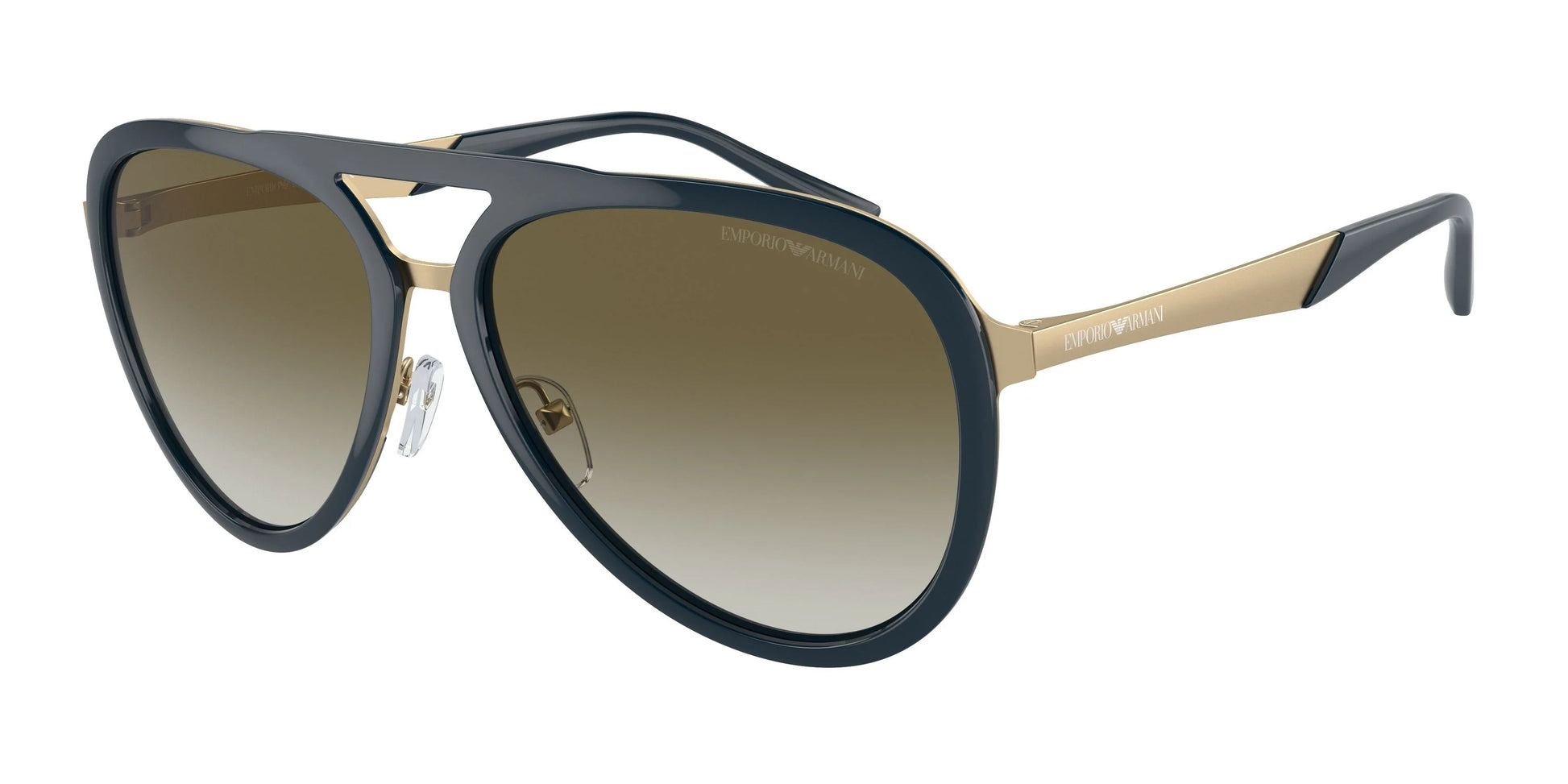 Emporio Armani EA2145-33598E Men's Sunglasses, Metal Frame, Blue Color, Lens/Bridge/Temple Size 59/16/145 mm, Brown Gradient Category 3 Lenses