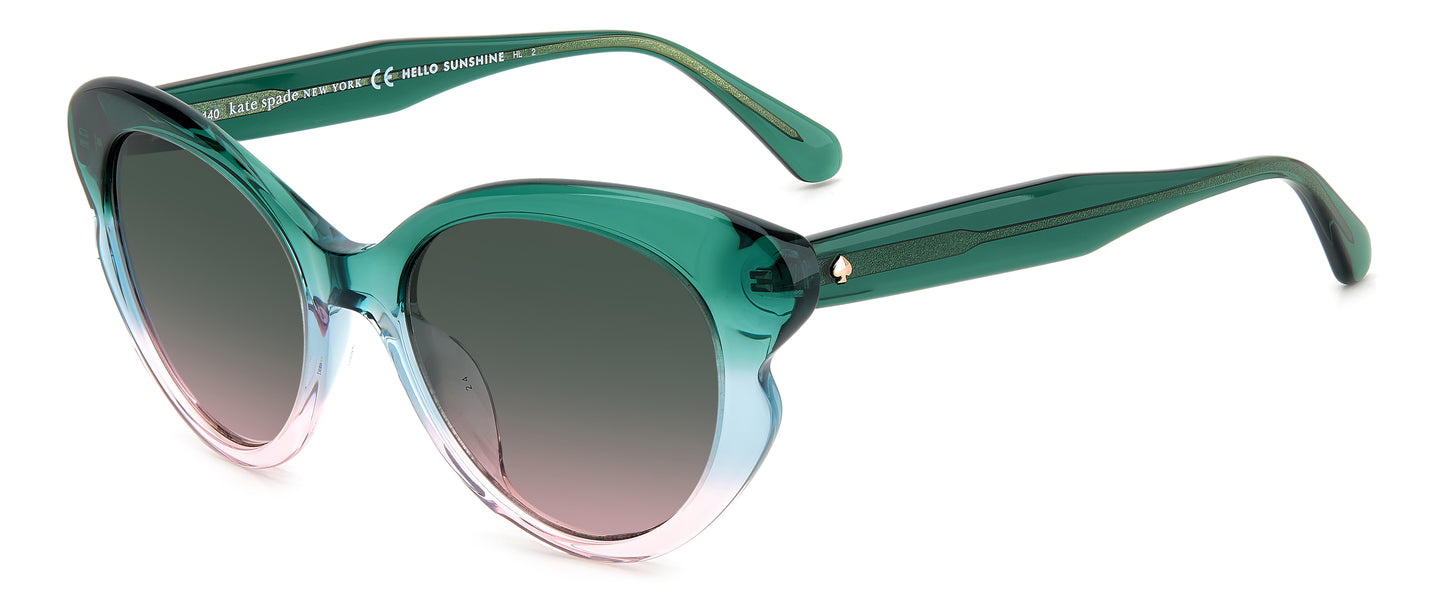 Kate Spade Women's Sunglasses ELINAGS3UKF3J, Acetate Frame, Green, Lens/Bridge/Temple Dimensions: 53/17/140 mm, 100% UV Protection