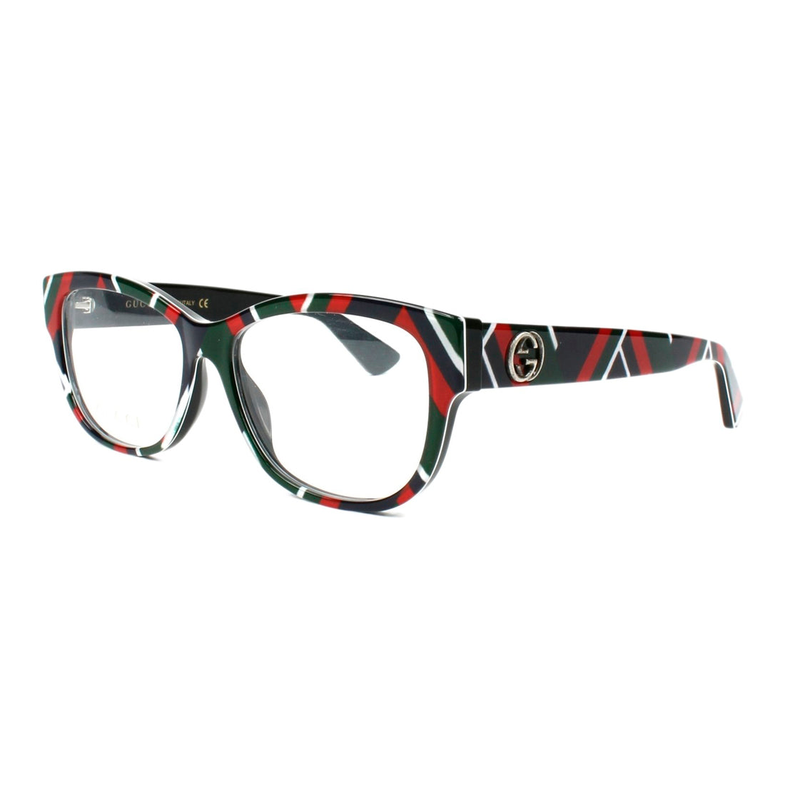 Gucci Women's Eyeglasses GG0098O-004 with Multicolored Acetate Frame, Lens 53 mm, Bridge 15 mm, Temple 140 mm