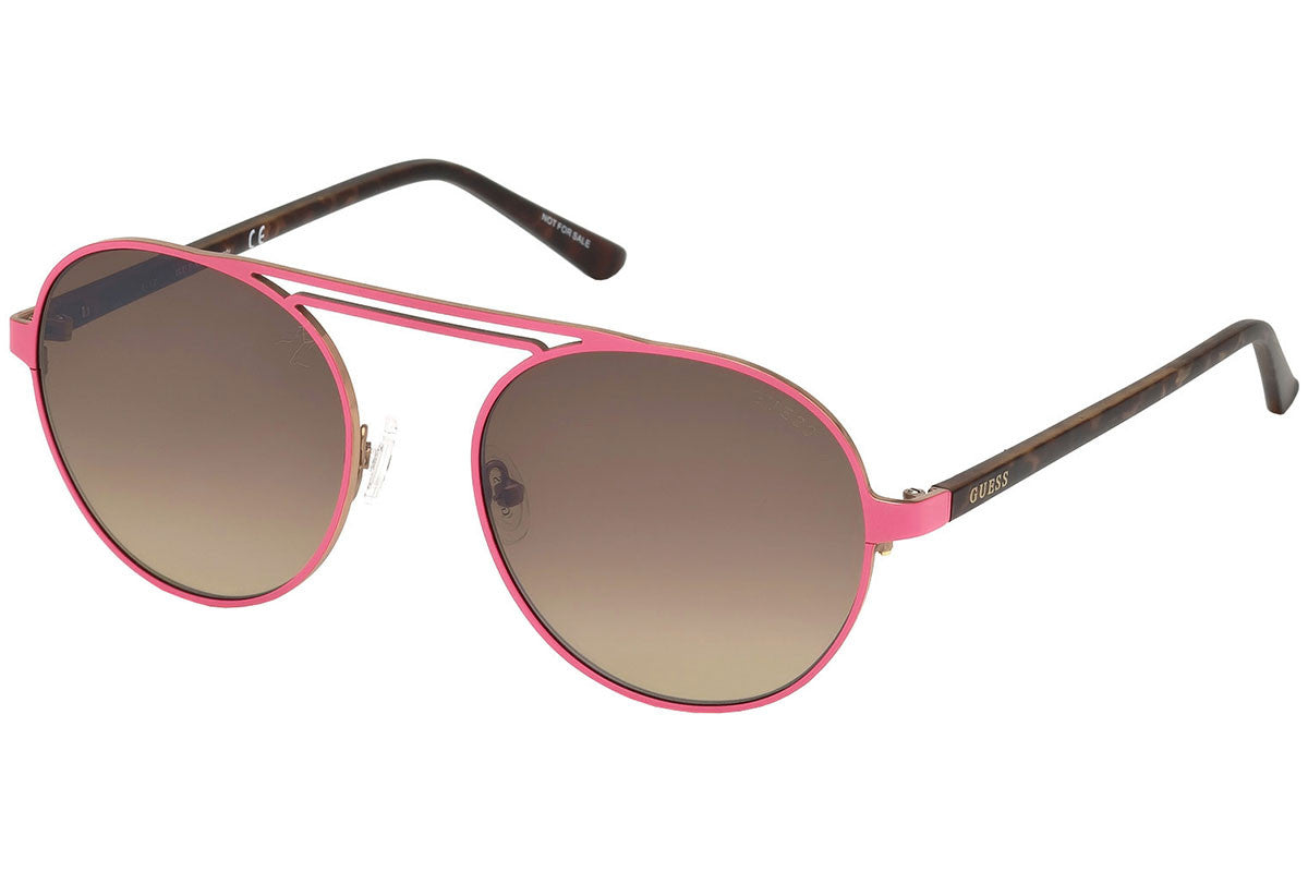 Guess Unisex Sunglasses GU3028-5573F with Pink Acetate Frame, Lens 55 mm / Bridge 19 mm / Temple 140 mm