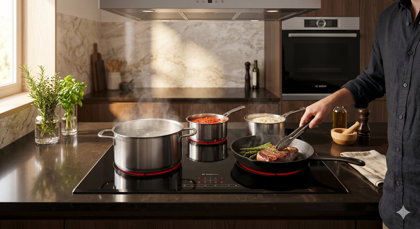 Bosch Serie 4 PKE645BB2E Εντοιχιζόμενη Κεραμική Εστία Μαύρη με 4 Ζώνες